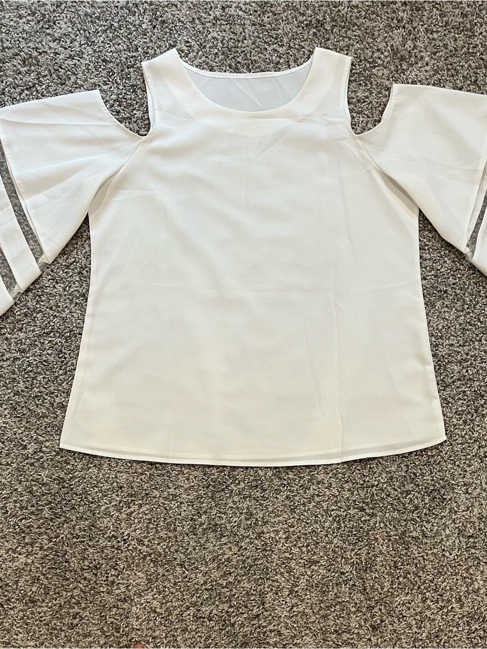 Cold-Shoulder White Women's Top